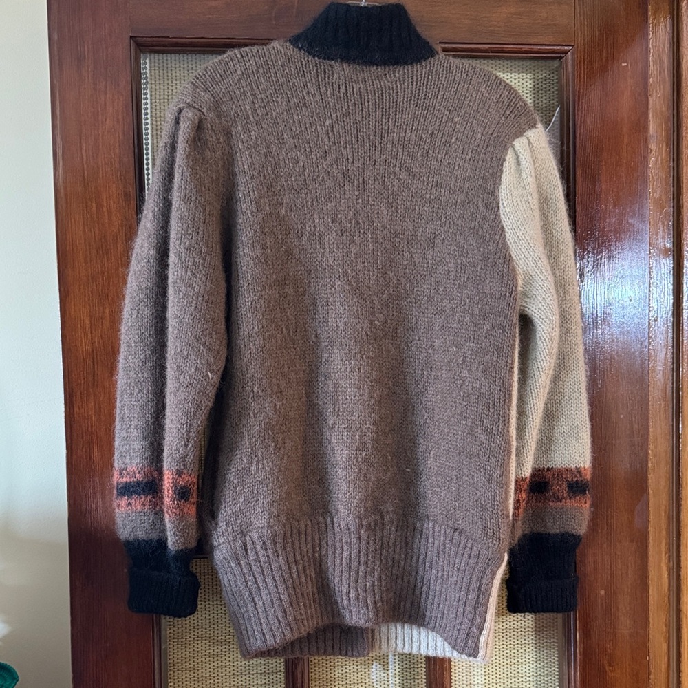 Geometric Patterned Wool Cardigan EUC - image 3